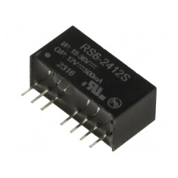 Convertor DC/DC 6W 18-36V la 12V 500mA SIP8 | Electronic-mag.ro | Componente Electronice