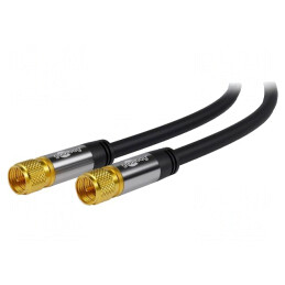 Cablu TV Coaxial 75Ω 10m PVC Negru cu Mufe F | Electronic-mag.ro | Componente Electronice