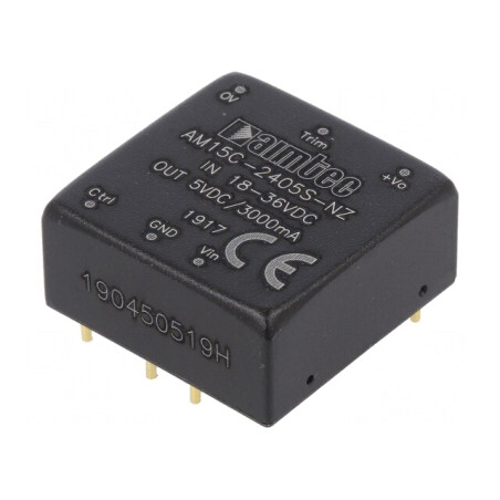 Convertor DC/DC 15W 18-36V la 5V 3A 1x1 | Electronic-mag.ro | Componente Electronice