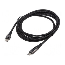 Cablu USB C 2m Negru 480Mbps | Electronic-mag.ro | Componente Electronice