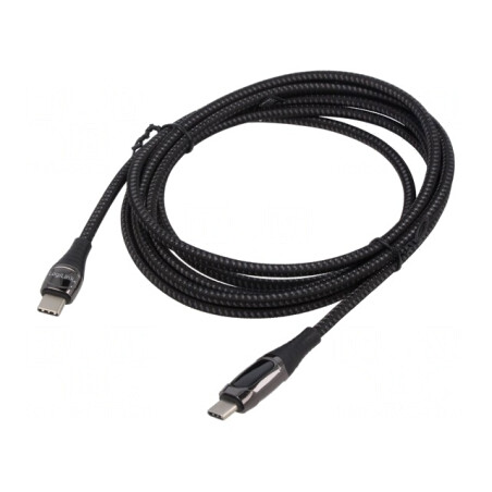 Cablu USB C 2m Negru 480Mbps | Electronic-mag.ro | Componente Electronice