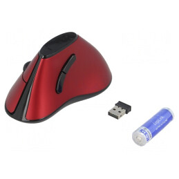 Mouse optic roșu fără fir 5 butoane USB | Electronic-mag.ro | Componente Electronice