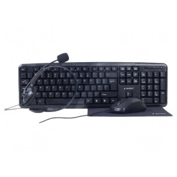Kit Birou Negru USB A 1,8m US Layout 3,5mm | Electronic-mag.ro | Componente Electronice