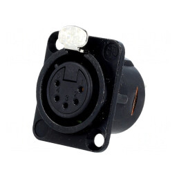 Soclu XLR Mamă 5 Pin pentru Panou NC5FD-L-B-1 | Electronic-mag.ro | Componente Electronice