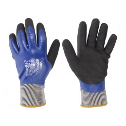 Mănuși de protecție albastru latex/poliester M 8 | Electronic-mag.ro | Componente Electronice