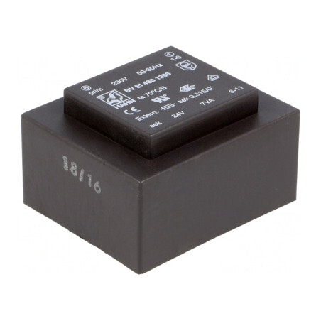 Transformator încapsulat 7VA 230VAC 24V PCB | Electronic-mag.ro | Componente Electronice