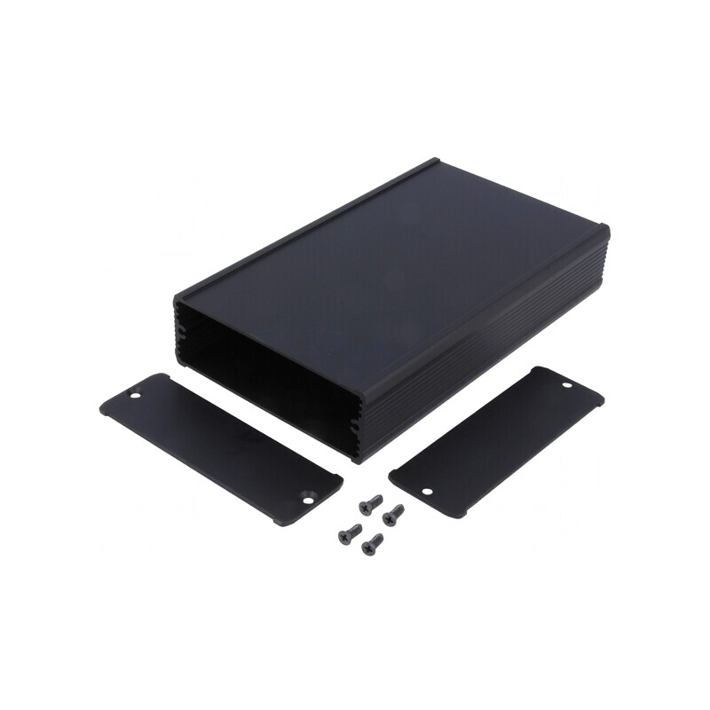 Carcasă aluminiu neagră TUF 94x160x32mm | Electronic-mag.ro | Componente Electronice