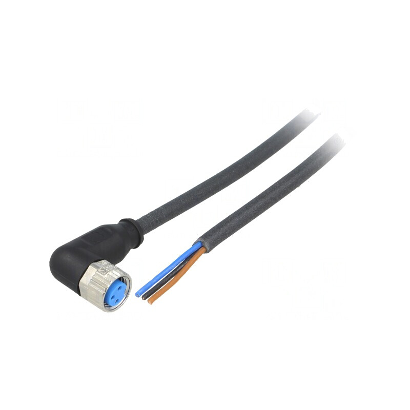 Cablu M8 3-PIN 2m unghi 60VAC 4A IP67 | Electronic-mag.ro | Componente Electronice