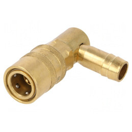 Conector rapid în unghi de 90° alamă 15 bar cu supapă | Electronic-mag.ro | Componente Electronice