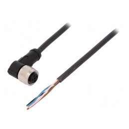 Cablu de conectare M12 unghi 4 pini 5m 250VAC 4A PUR | Electronic-mag.ro | Componente Electronice