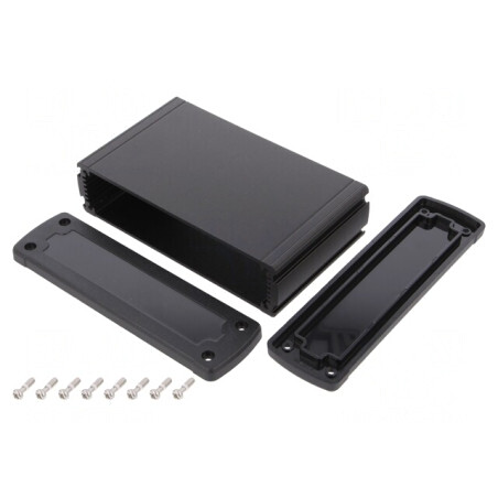 Carcasă universală aluminiu negru 146,6x89x41,6mm | Electronic-mag.ro | Componente Electronice