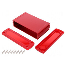 Carcasă universală aluminiu roșu 146,6x89x41,6mm