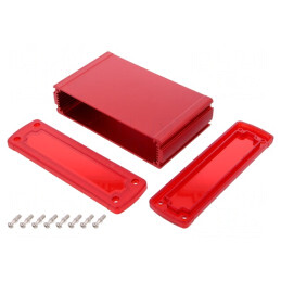 Carcasă universală aluminiu roșu 146,6x89x41,6mm | Electronic-mag.ro | Componente Electronice