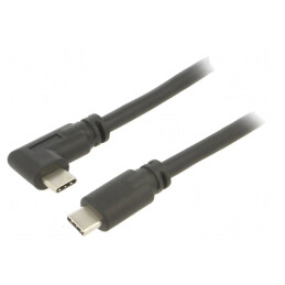 Cablu USB 3.2 USB C la USB C unghi 5m negru 5Gbps | Electronic-mag.ro | Componente Electronice