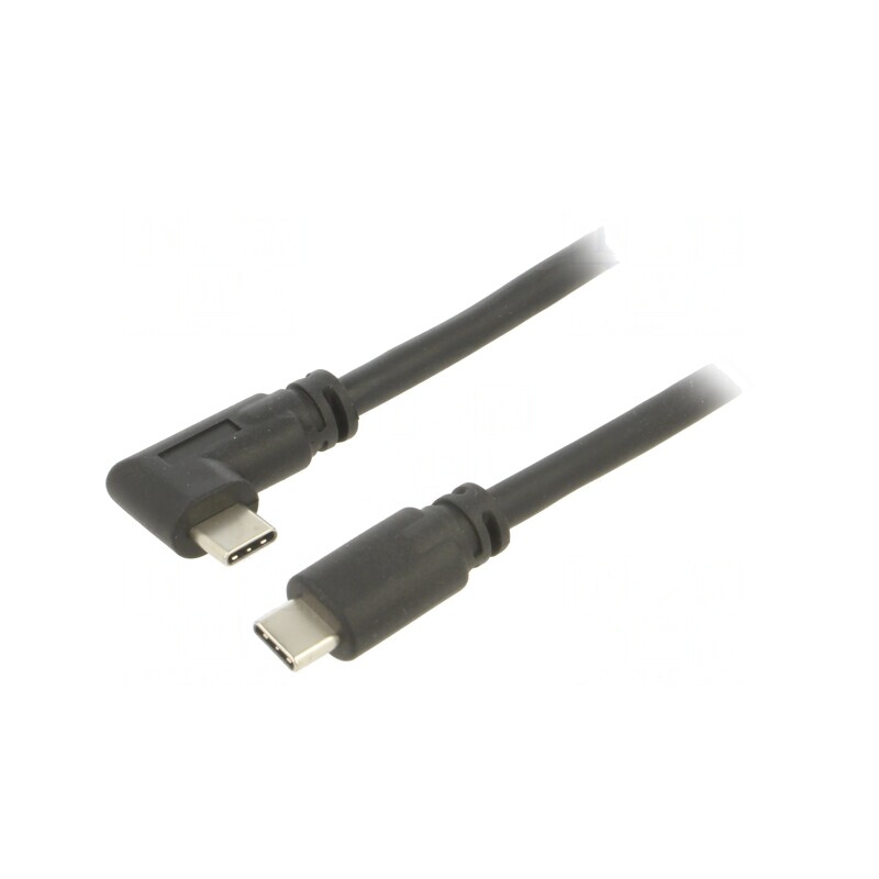 Cablu USB 3.2 USB C la USB C unghi 5m negru 5Gbps | Electronic-mag.ro | Componente Electronice