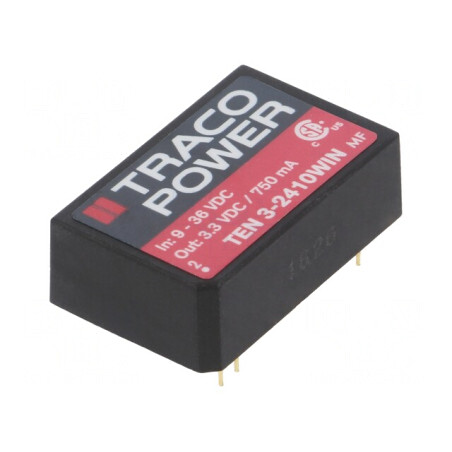 Convertor DC/DC 3W 9-36V la 3.3V 750mA DIP24 | Electronic-mag.ro | Componente Electronice