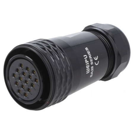 Mufă Mamă SA28 IP67 16 PIN 10A 500V Lipire pe Cablu | Electronic-mag.ro | Componente Electronice