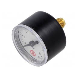 Manometru 0-6 bar 40mm Lichide și Gaze Inerte | Electronic-mag.ro | Componente Electronice