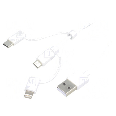 Cablu USB 2.0 1m Alb 480Mbps | Electronic-mag.ro | Componente Electronice