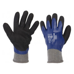 Mănuși de Protecție Albastru Latex Poliester Mărimea L | Electronic-mag.ro | Componente Electronice