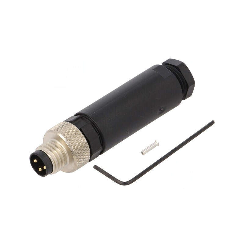 Conector M8 Tată 3 PIN Drept pe Cablu IP67 60V | Electronic-mag.ro | Componente Electronice