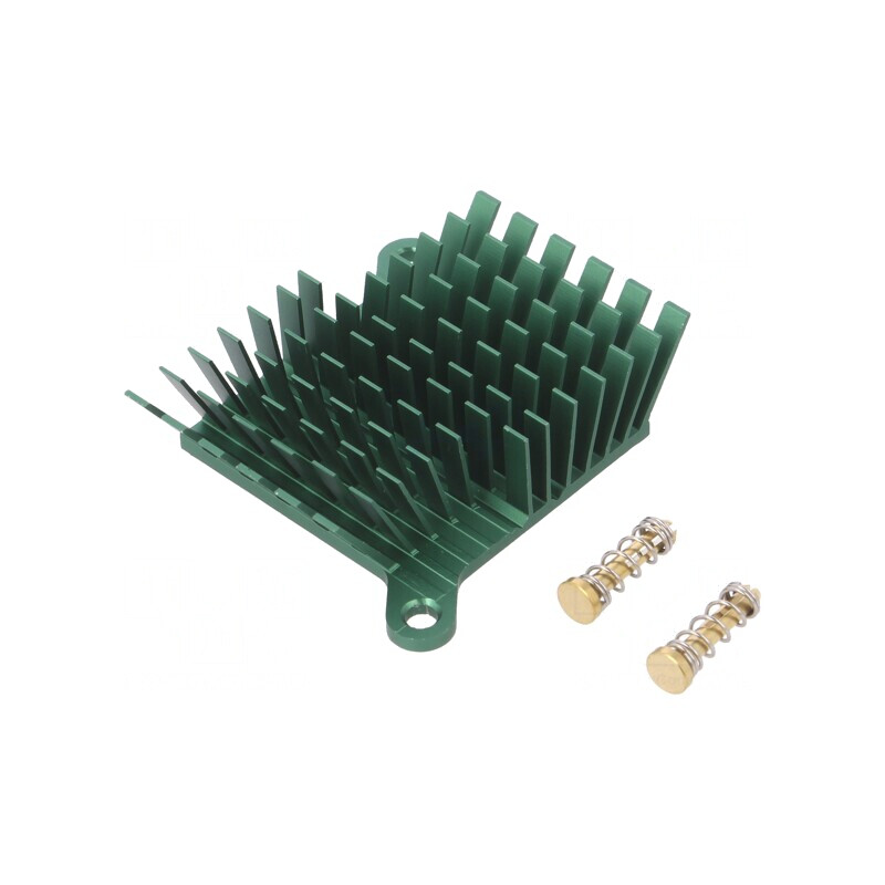 Radiator extrudat cu aripioare BGA verde 40x38mm | Electronic-mag.ro | Componente Electronice