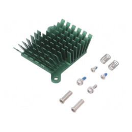 Radiator extrudat cu aripioare BGA verde 40mm x 38mm | Electronic-mag.ro | Componente Electronice