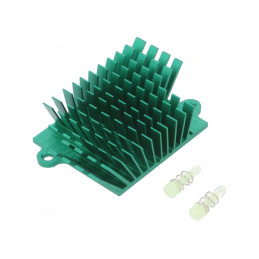 Radiator extrudat cu aripioare BGA verde 41x45mm | Electronic-mag.ro | Componente Electronice
