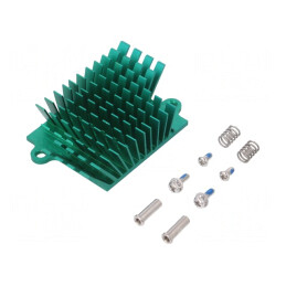 Radiator extrudat cu aripioare BGA verde 41mm x 45mm | Electronic-mag.ro | Componente Electronice