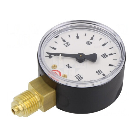 Manometru 0-100 bar 50mm pentru lichide și gaze inerte | Electronic-mag.ro | Componente Electronice
