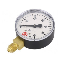 Manometru 0-60 Bar 63mm Lichide și Gaze Inerte | Electronic-mag.ro | Componente Electronice