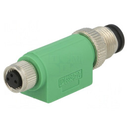 Adaptor PIN 3P M12MS-M8FS 60VAC 4A 60VDC