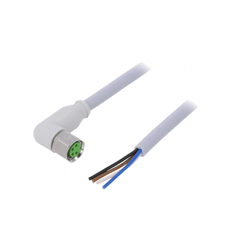 Cablu M8 4PIN Unghi 5m 30VAC | Electronic-mag.ro | Componente Electronice