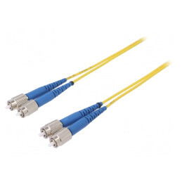 Patch cord cu fibră | FC/UPC,din ambele părţi | 1m | galben | Gold | G-FC-FC-S-001.0-DX-D-18-Y