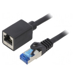 Prelungitor RJ45 S/FTP CAT6a Negru 10m | Electronic-mag.ro | Componente Electronice