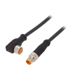 Cablu de conectare | M8 | PIN: 3 | 1m | mufă | 4A | -25÷80°C | PUR | IP67 | 0810 0806 03 L1 300 1M