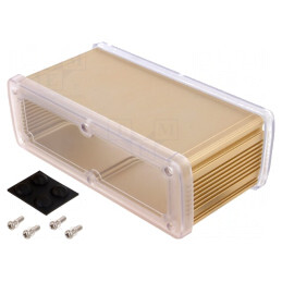 Carcasă Universală Aluminiu Aurit 177.6mm x 89mm x 61.1mm | Electronic-mag.ro | Componente Electronice