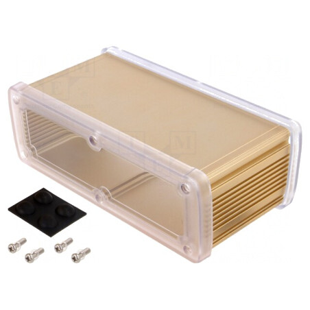 Carcasă Universală Aluminiu Aurit 177.6mm x 89mm x 61.1mm | Electronic-mag.ro | Componente Electronice