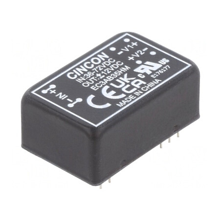 Convertor DC/DC 3W 36-72V la 12V/-12V THT EC3AB35HM | Electronic-mag.ro | Componente Electronice