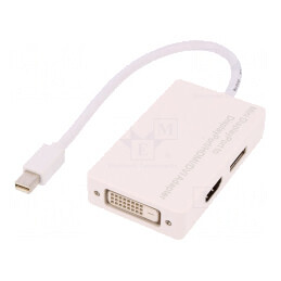 Adaptor mini DisplayPort la DisplayPort 1.1a Alb | Electronic-mag.ro | Componente Electronice