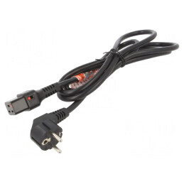 Cablu de alimentare CEE 7/7 la IEC C19 2m Negru | Electronic-mag.ro | Componente Electronice