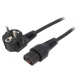 Cablu Alimentare Unghiular 4m Negru CEE 7/7 la IEC C13 | Electronic-mag.ro | Componente Electronice