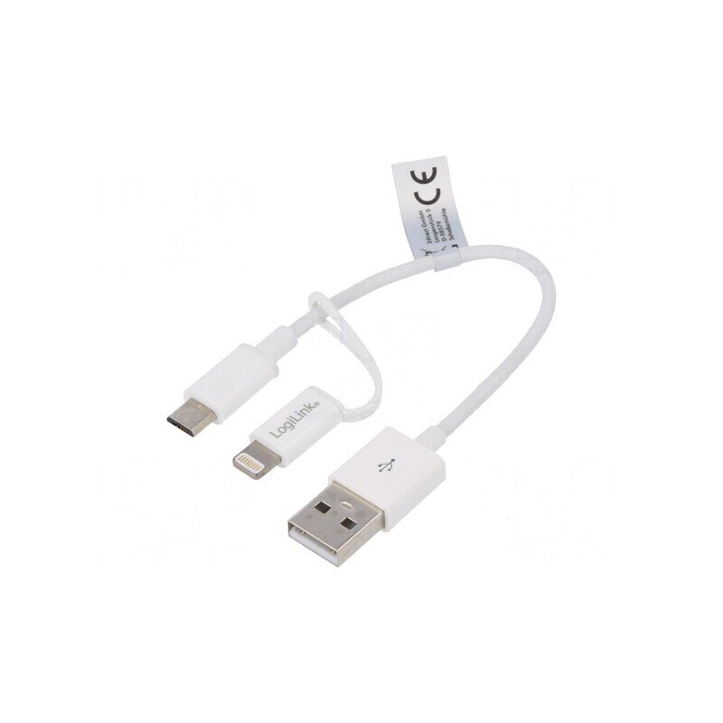 Cablu Apple Lightning USB A la Micro USB 150mm | Electronic-mag.ro | Componente Electronice