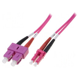 Patch cord cu fibră | OM4 | LC/UPC,SC/UPC | 10m | LSZH | violet | DK-2532-10-4