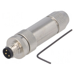Conector M8 3 PIN Drept Ecranat pe Cablu IP67 60V | Electronic-mag.ro | Componente Electronice