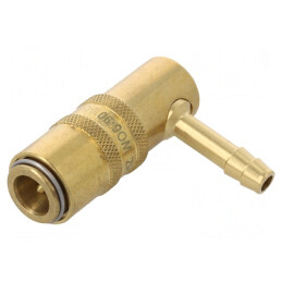 Conector rapid unghi 90° cu supapă 10bar alamă | Electronic-mag.ro | Componente Electronice