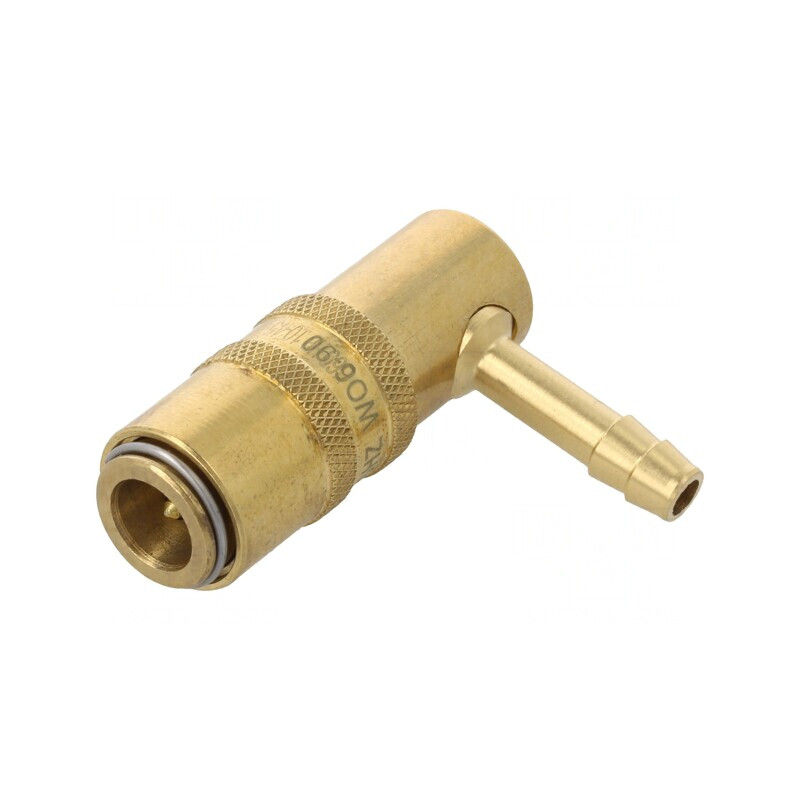 Conector rapid unghi 90° cu supapă 10bar alamă | Electronic-mag.ro | Componente Electronice