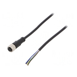 Cablu de conectare | M12 | PIN: 5 | drept | 5m | mufă | 250VAC | 4A | PVC | AB-C5-5,0PVC-M12FS