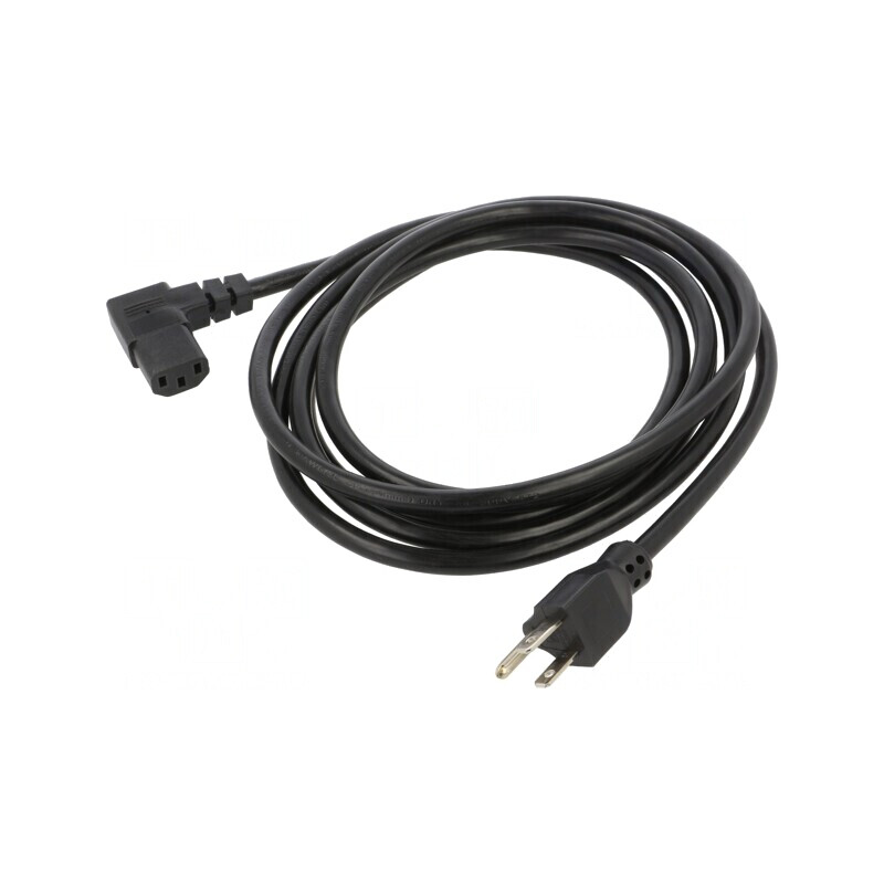 Cablu Alimentare 3m IEC C13 90° la NEMA 5-15 | Electronic-mag.ro | Componente Electronice