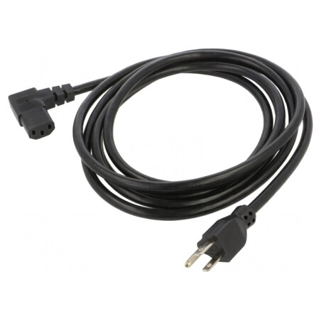 Cablu Alimentare 3m IEC C13 90° la NEMA 5-15 | Electronic-mag.ro | Componente Electronice